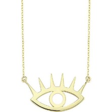 Engingold 14 Ayar Altın Kirpikli Göz Kolye