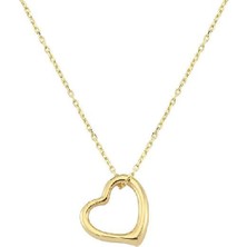 Engingold 14 Ayar Altın Kalp Kolye