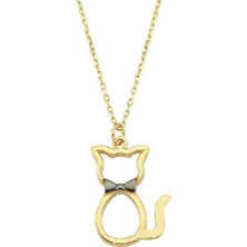 Engingold 14 Ayar Altın Mini Kedi Kolye