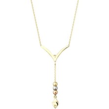 Engingold 14 Ayar Altın Sallantılı V Kolye