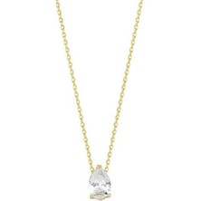 Engingold 14 Ayar Altın Damla Tektaş Kolye