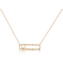 Engingold 14 Ayar Sade Altın Geometrik Kolye