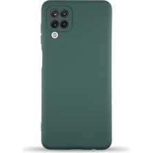 Kzy Samsung Galaxy A12 Kapak Içi Kadife Kamera Korumalı Lansman Silikon Kılıf - Yeşil