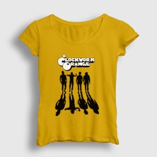 Presmono Kadın Sarı Gang Film Otomatik Portakal A Clockwork Orange T-Shirt