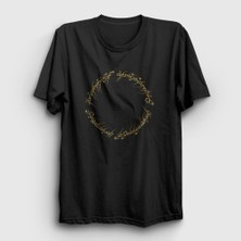 Presmono Unisex Siyah Script Yüzüklerin Efendisi The Lord Of The Rings T-Shirt