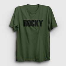 Presmono Unisex Haki Logo Film Rocky T-Shirt