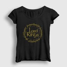 Presmono Kadın Siyah Rule Yüzüklerin Efendisi The Lord Of The Rings T-Shirt