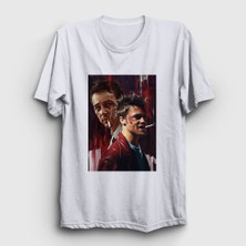 Presmono Unisex Beyaz Tyler Film Dövüş Kulübü Fight Club T-Shirt