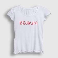 Presmono Kadın Beyaz Redrum Film The Shining T-Shirt
