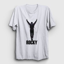 Presmono Unisex Beyaz Training Film Rocky T-Shirt
