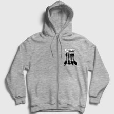 Presmono Unisex Gri Gang Film Otomatik Portakal A Clockwork Orange Fermuarlı Kapüşonlu Sweatshirt