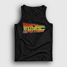 Presmono Unisex Siyah Logo Film Geleceğe Dönüş Back To The Future Atlet