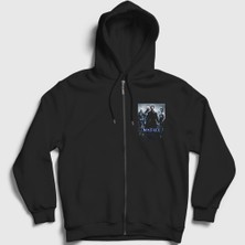 Presmono Unisex Siyah Cover Film The Matrix Fermuarlı Kapüşonlu Sweatshirt