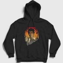 Presmono Unisex Siyah Hawaii Film Scarface Kapüşonlu Sweatshirt