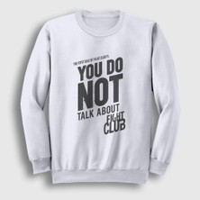 Presmono Unisex Beyaz Rule Film Dövüş Kulübü Fight Club Sweatshirt