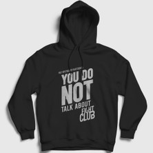 Presmono Unisex Siyah Rule Film Dövüş Kulübü Fight Club Kapüşonlu Sweatshirt