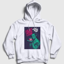 Presmono Unisex Beyaz Soap Film Dövüş Kulübü Fight Club Kapüşonlu Sweatshirt