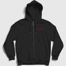Presmono Unisex Siyah Redrum Film The Shining Fermuarlı Kapüşonlu Sweatshirt