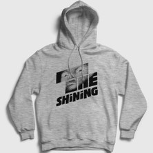 Presmono Unisex Gri Logo Film The Shining Kapüşonlu Sweatshirt