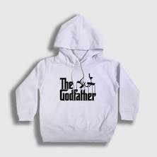 Presmono Unisex Çocuk Beyaz Logo Film Baba The Godfather Kapüşonlu Sweatshirt