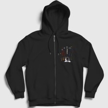 Presmono Unisex Siyah Cover Film Oldboy Fermuarlı Kapüşonlu Sweatshirt