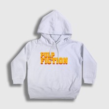 Presmono Unisex Çocuk Beyaz Logo Film Pulp Fiction Kapüşonlu Sweatshirt