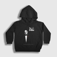 Presmono Unisex Çocuk Siyah Offer Film Baba The Godfather Kapüşonlu Sweatshirt