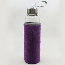 Hediye Kesesi Kişiye Özel Isimli Peluş Kılıflı Cam Matara 500 ml