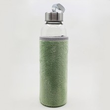 Hediye Kesesi Kişiye Özel Isimli Peluş Kılıflı Cam Matara 500 ml