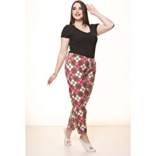 Farbaplus Polar Kışlık  Desenli Büyük Beden Pijama Altı 14D-1535