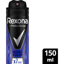 Rexona Men Erkek Anti-Perspirant Sprey Deodorant Invisible Ocean Deep 150 ML 1 Adet