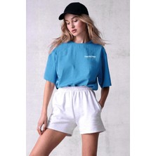 Mad Girls Mavi Baskılı Tişört MG1197