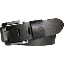 Goderi Deri 2'li Set 4.5 cm Geniş Dilli Kot, Spor Kemer; Siyah, Kahverengi