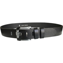 Goderi Deri 2'li Set 4.5 cm Geniş Dilli Kot, Spor Kemer; Siyah, Kahverengi