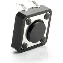 Robotistan 4 Pinli Push Buton - Siyah (12X12X1 Mm)