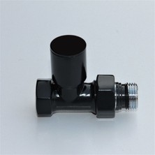 Radiva Radyatör Vanası 1/2'' Siyah Düz (Metal Volanlı)