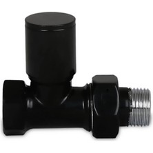 Radiva Radyatör Vanası 1/2'' Siyah Düz (Metal Volanlı)