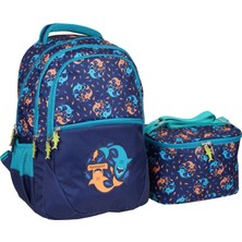 Relaxion 1350-6 Köpek Balıklı İlkokul Çantası + Beslenme Çantası Lacivert