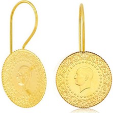 Engingold Sallantılı Küpe 22 Ayar Çeyrek Altın Sarı Renk Otantik Tasarım