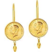 Engingold 22 Ayar Altın Ata Çeyrek Sallantılı Küpe