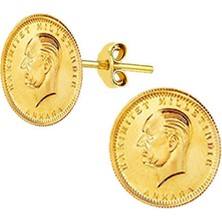 Engingold 22 Ayar Altın Ata Çeyrekli Vidalı Küpe