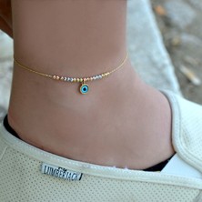 Engingold 14K Dorika Model Nazar Boncuklu Altın Halhal