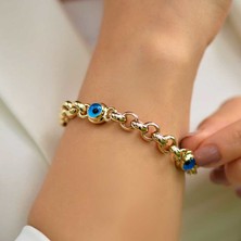 Engingold 14 Ayar Altın Nazar Boncuklu Bileklik