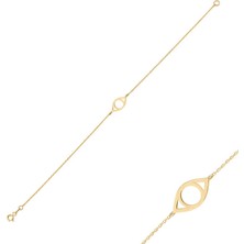 Engingold 14K Sade Altın Göz Model Bileklik