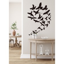 Sticker Sepetim Uçan Kuş Sürüsü Dekoratif Duvar Sticker