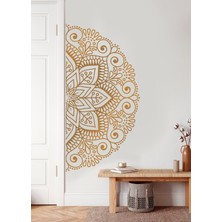 Sticker Sepetim Mandala Çiçek Xl Dekoratif Duvar Sticker - Yarım Yuvarlak Duvar Dekoru