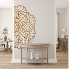 Sticker Sepetim Çiçek Yarım Mandala L Dekoratif Duvar Sticker - Duvar Dekoru Iıı