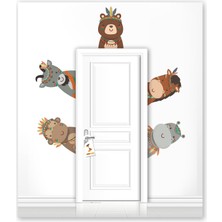 Sticker Sepetim Sevimli Hayvanlar Iı Çocuk Odası Dekoratif Kapı Kenarı Sticker