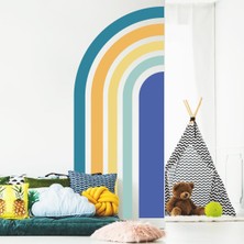 Sticker Sepetim Çocuk Odası Duvar Sticker Renkli Yarım Gökkuşağı