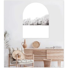 Sticker Sepetim Kar ve Orman Bohem Oval Duvar Sticker